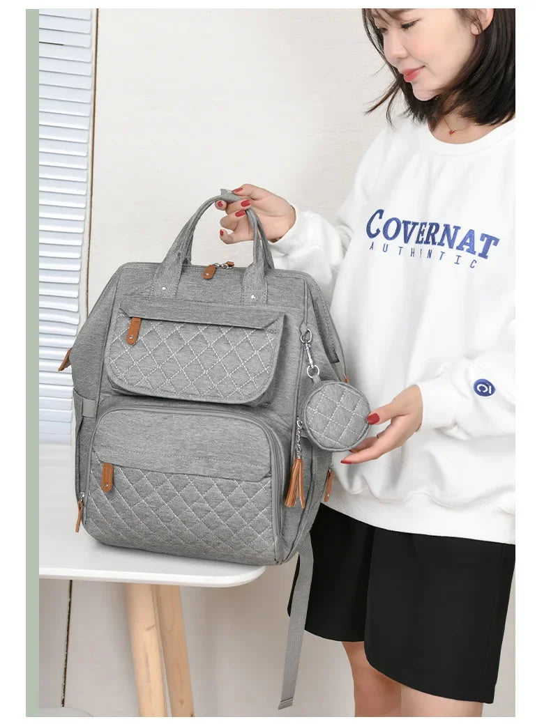Milk Bottle Diaper Multi Compartment Maternal Christmas Large Capacity Mommy Bag Multi Functional Portable Mom Storage Backpack