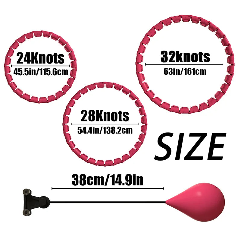 Weighted Exercise Hoop for Adults Weight Loss Knots Infinity Fitness Hoop With Extra Links 2 in 1 Adjustable and Detachable