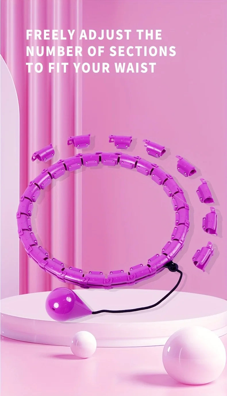 Weighted Exercise Hoop for Adults Weight Loss Knots Infinity Fitness Hoop With Extra Links 2 in 1 Adjustable and Detachable
