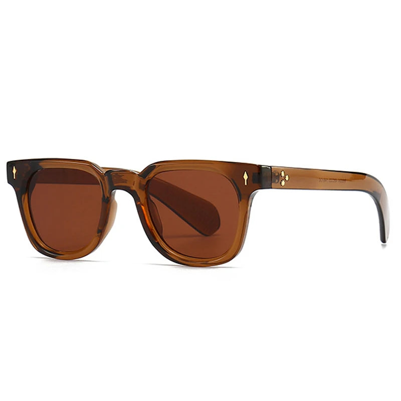 SHAUNA Retro Square Men Rivets Sunglasses Shades UV400 Fashion Women Green Sun Glasses