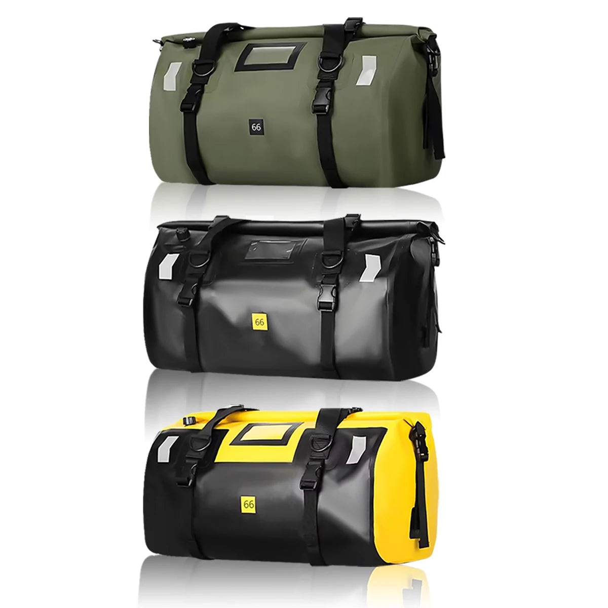 Motorcycle Dry Bag Waterproof Reflective Tail Duffle Bag Skiing Travel Hiking Camping Boating Riding Fishing Outdoor Luggage