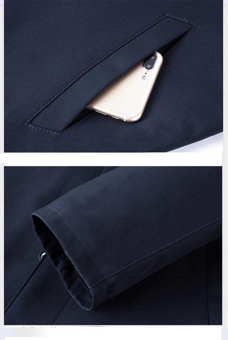 Warm Padded Blazers for Men's Winter Jacket Luxury Casual Winter Jackets for Men Formal Business Office Dress Coat Outwear Black