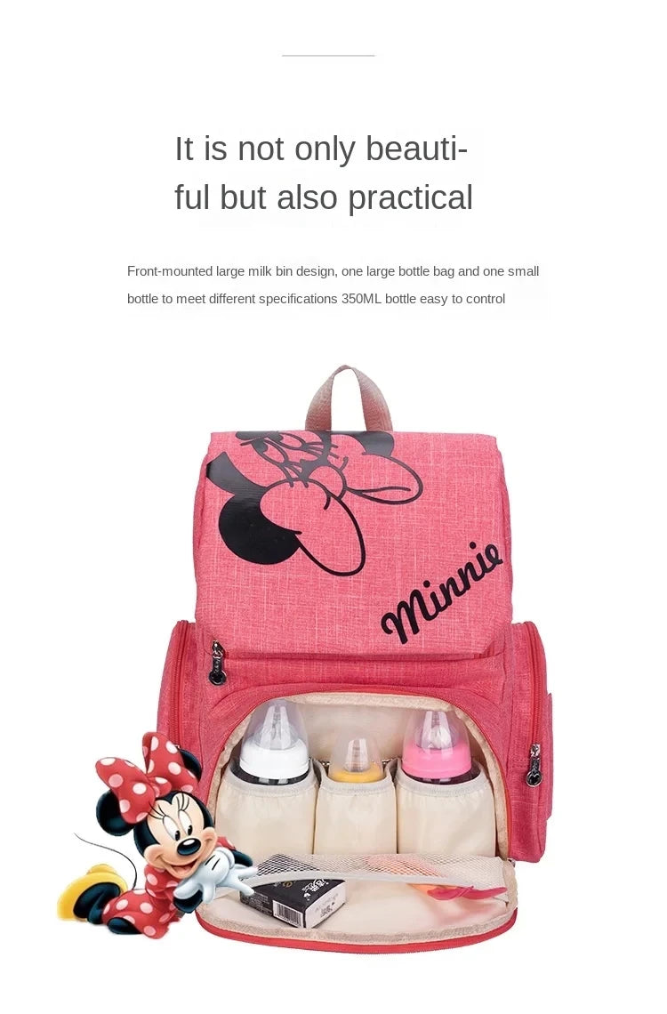 Disney Mickey Original New Diaper Bag Backpack Cartoon Baby Bag Large Capacity Baby Diaper Bag Multi Functional High Quality