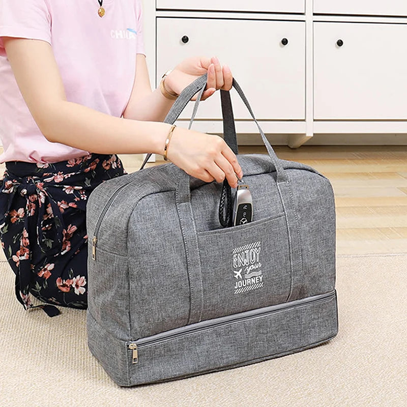 Fashion Folding Travel Bag Women Travel Weekend Overnight Bags Large Capacity Hand Luggage Tote Duffel Accessor Supplies