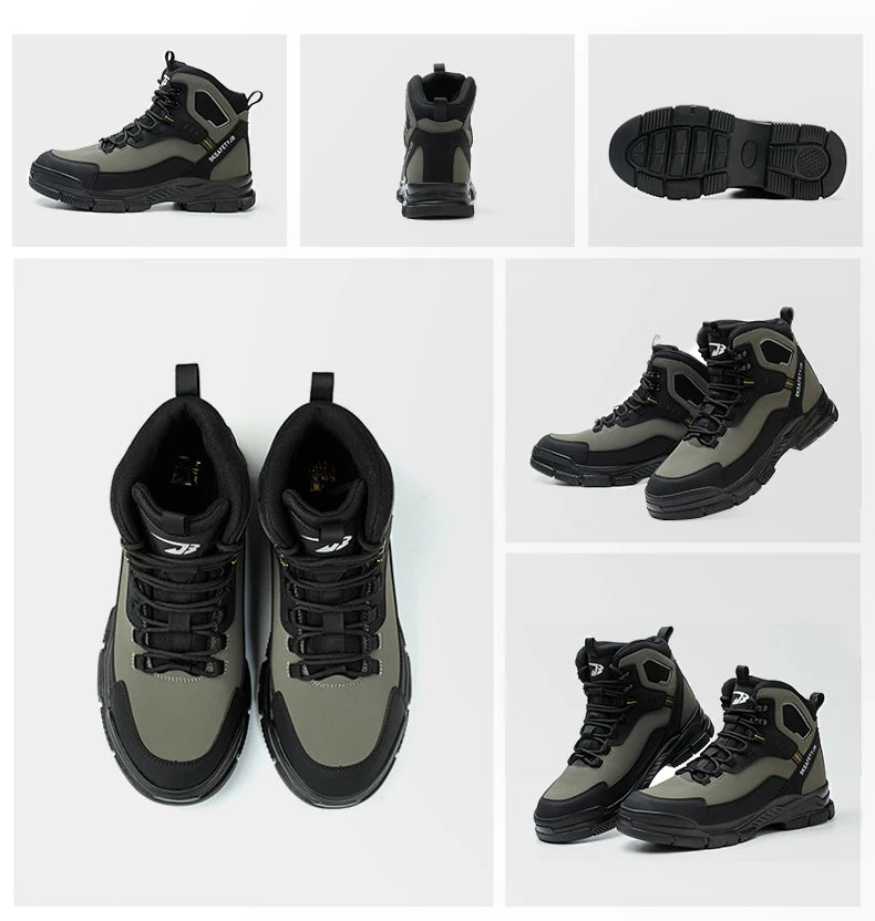 Man Safety Shoes Puncture-Proof Work Sneaker Waterproof Work Shoes Steel Toe Shoes Safety Boots Indestructible Shoes Lightweight