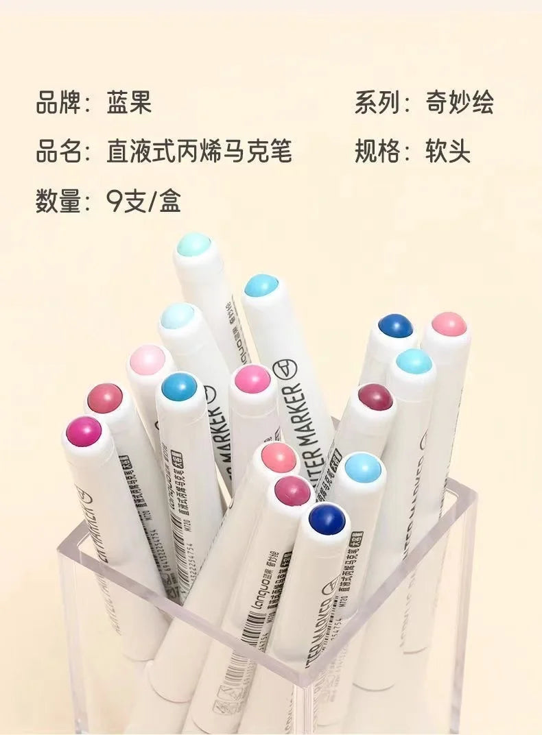 back to school accessories Aesthetic stationery graffiti Color markers acrylic marker Brush tip pens art supplies drawing pens