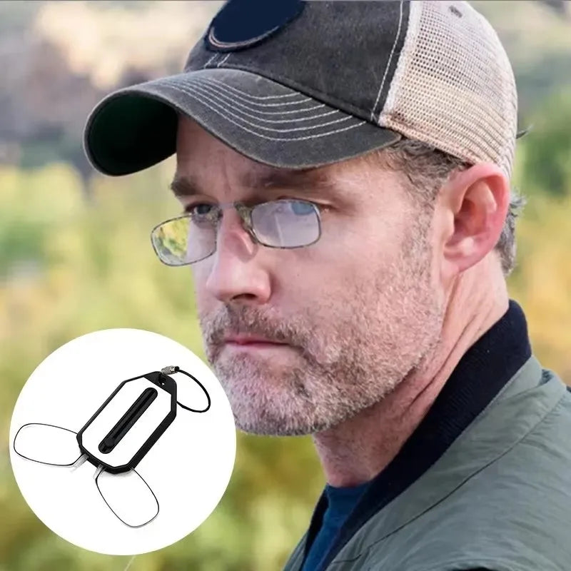 2PCS Mini Nose Clip on Reading Glass Men for Women Rimless Portable Magnifying Presbyopic Glasses Eyewear Ladies