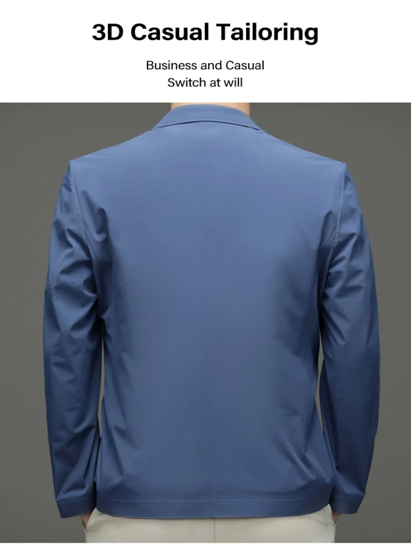 Korean Men's Suit Male Casual Slim Fit Business Jacket Spring Autumn Anti-Wrinkle Versatile Ultra-Thin Breathable High-Elastic