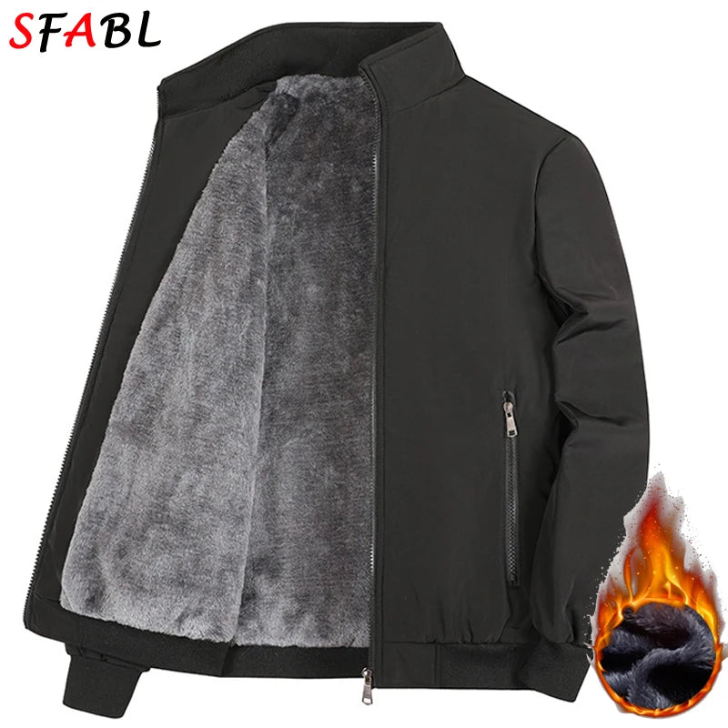 Warm Padded Blazers for Men's Winter Jacket Luxury Casual Winter Jackets for Men Formal Business Office Dress Coat Outwear Black