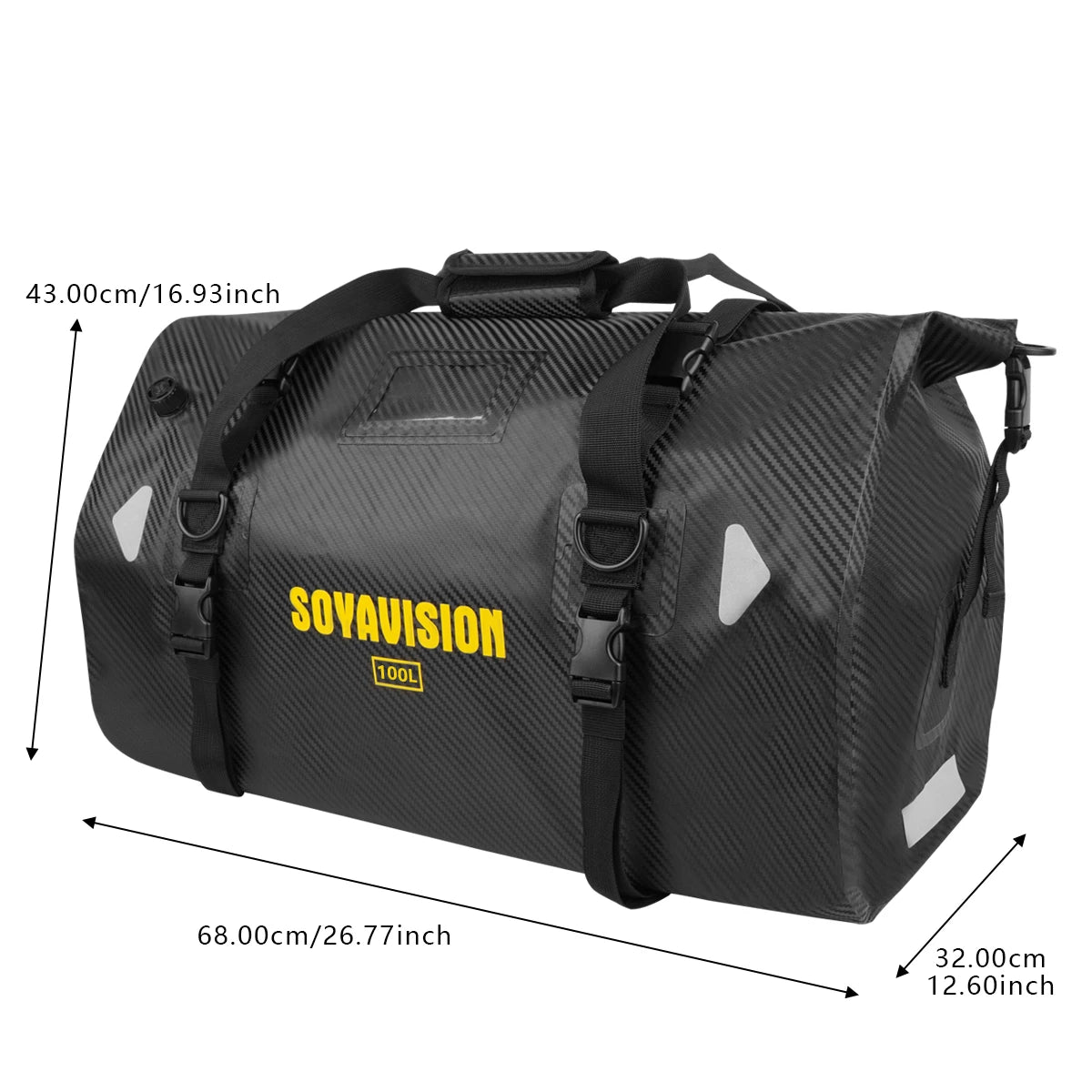 Motorcycle Dry Bag Waterproof Reflective Tail Duffle Bag Skiing Travel Hiking Camping Boating Riding Fishing Outdoor Luggage