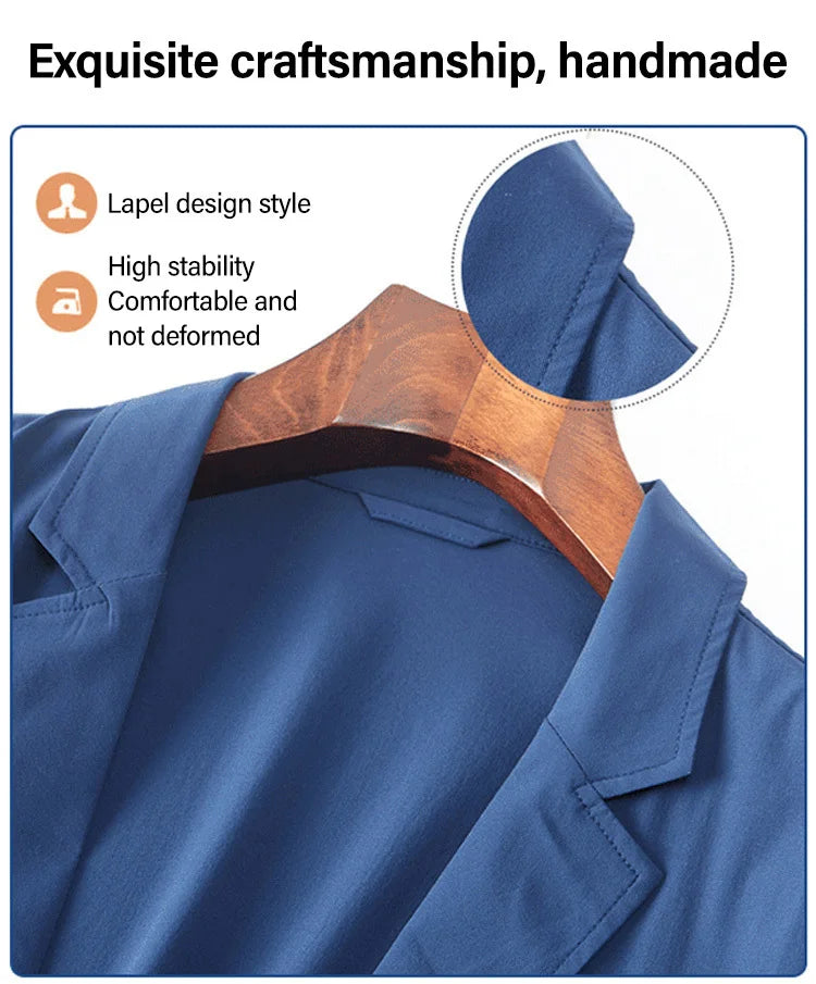 Korean Men's Suit Male Casual Slim Fit Business Jacket Spring Autumn Anti-Wrinkle Versatile Ultra-Thin Breathable High-Elastic