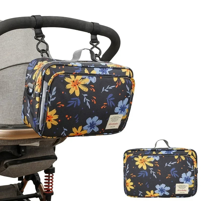 2024 Mommy with Baby Outdoor Travel New Waterproof Printed Cart Bag Storage Hanging Bag Diaper Bag Mommy Bag
