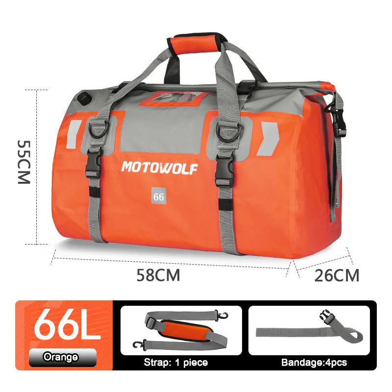 Waterproof Motorcycle Bag For K-TM 1290 BMW Yamaha 40/66L Large Capacity Outing Storage Package Moto Luggage Tailpack