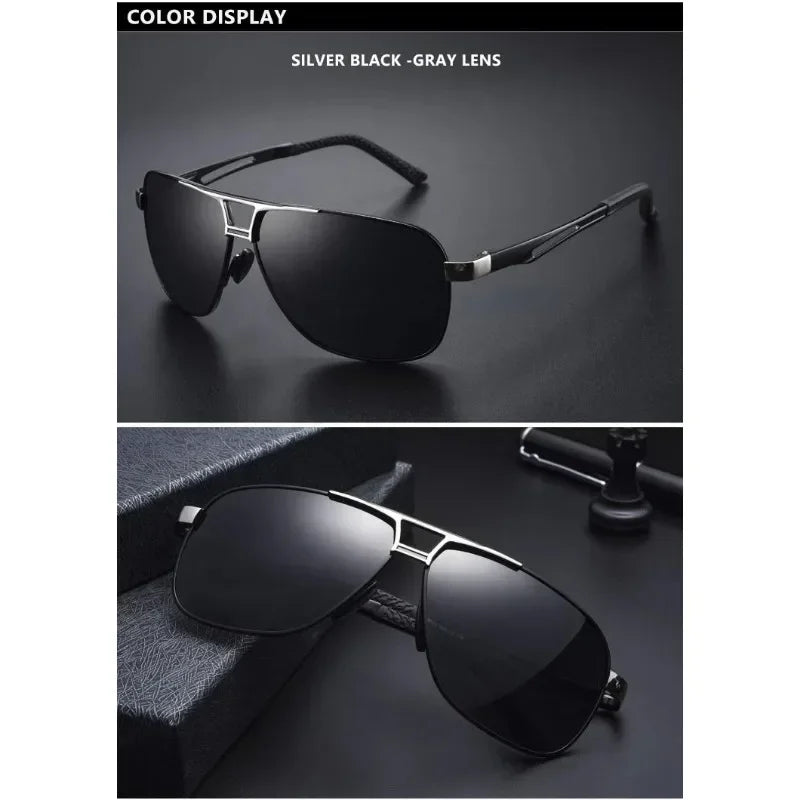 1PC Top Aluminum Magnesium Square Polarized  Photochromic Sunglasses Men Sun Glasses Safety Driving Oculos De Sol Masculino