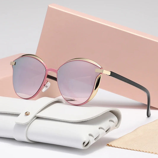 New Style Polarized Sunglasses For Women Catmore Round Sun Glass Ladies Woman Eyewear Accessory UVAB Protection