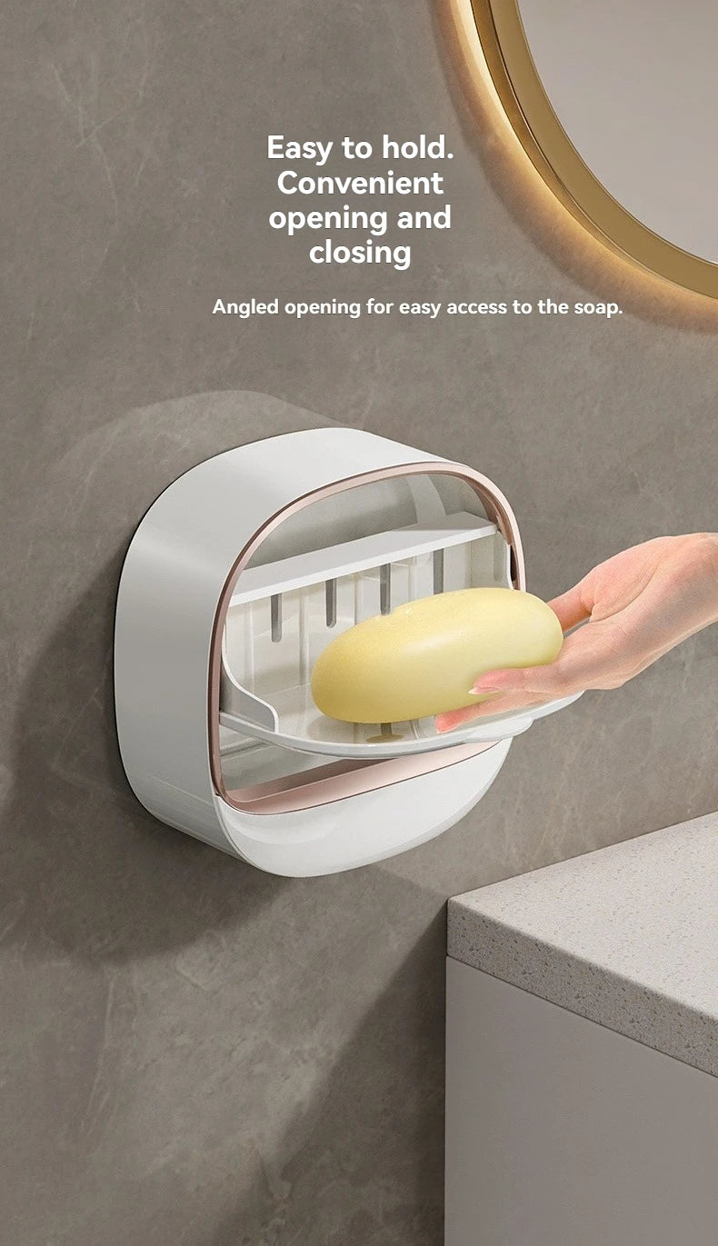 Waterproof Soap Box for Shower, Hanging Soap Holder with Drainage for Bathroom Storage