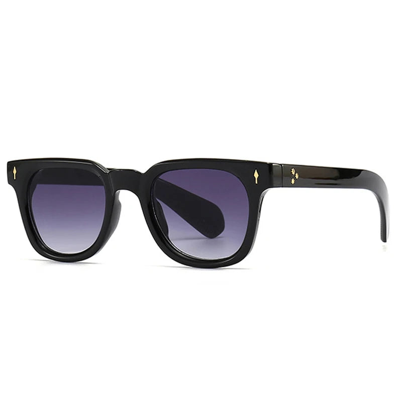 SHAUNA Retro Square Men Rivets Sunglasses Shades UV400 Fashion Women Green Sun Glasses