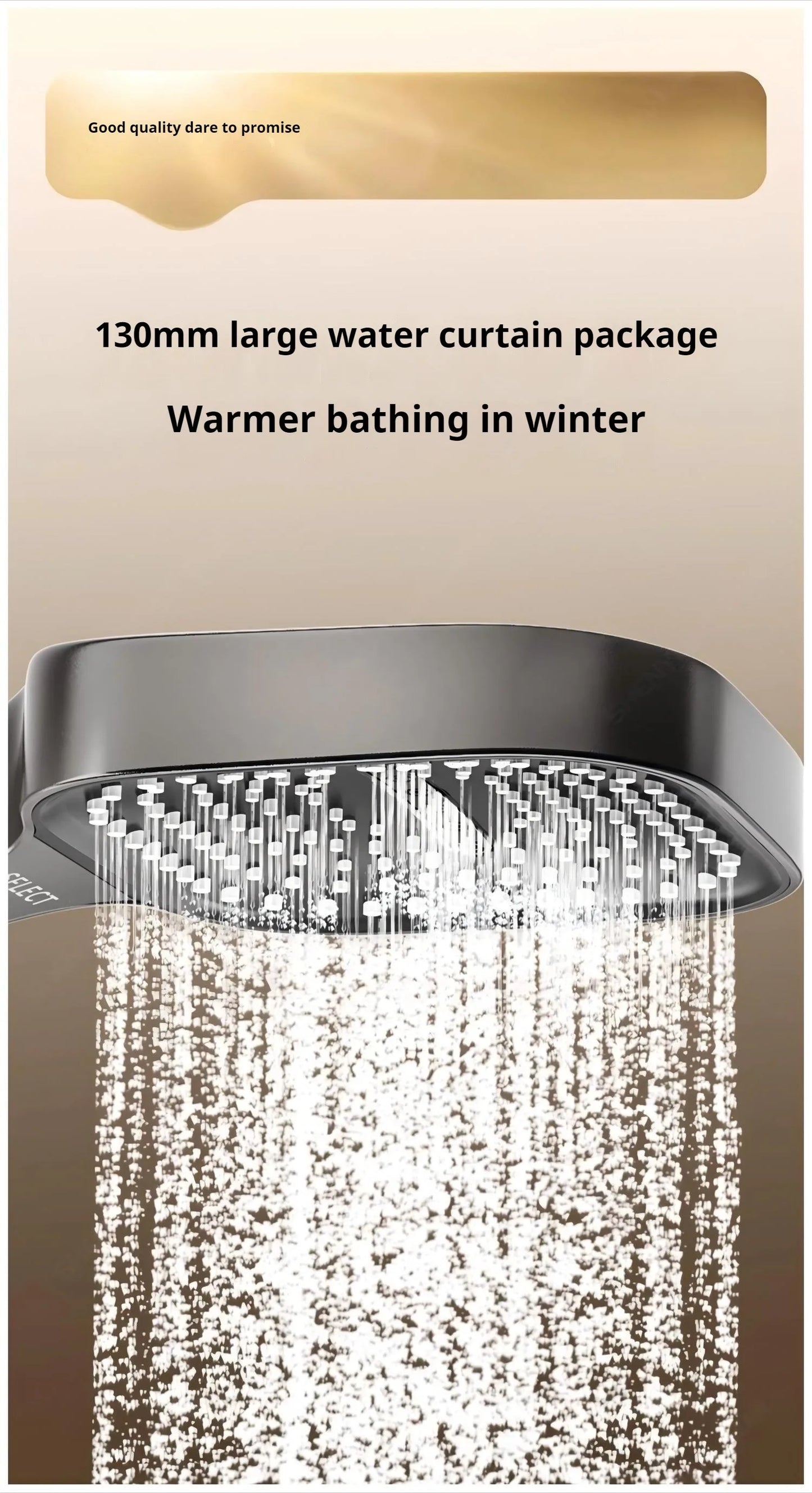 13cm Large Panel 3 Modes Shower Head High Pressure Massage Shower Head with Filter ABS Water Saving Bathroom Shower Nozzle