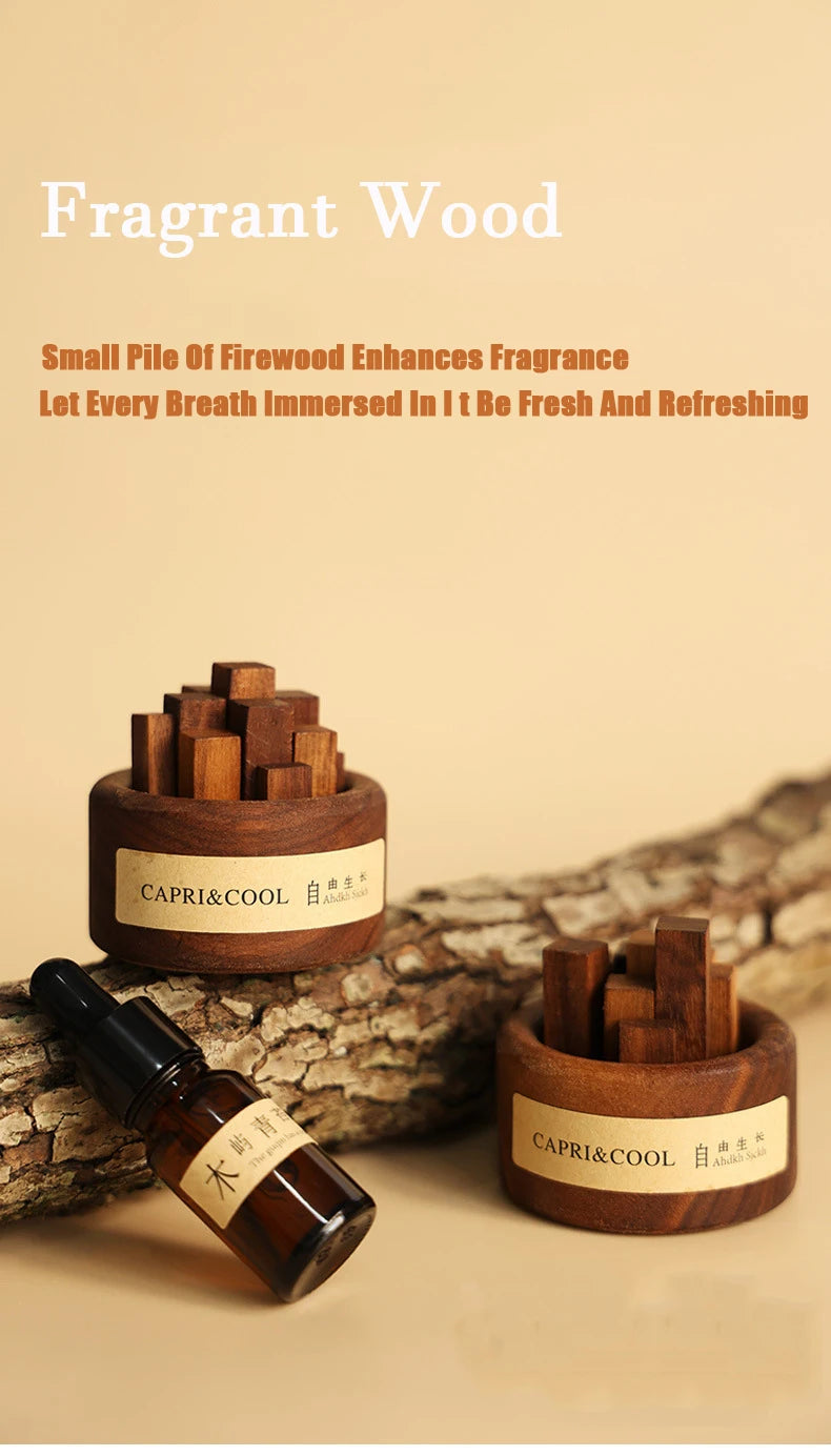 Fragrant Incense Natural Essential Oil Aromatherapy With Glass Dropper Black Walnut Wood Sticks Fragrance Car Air Freshener