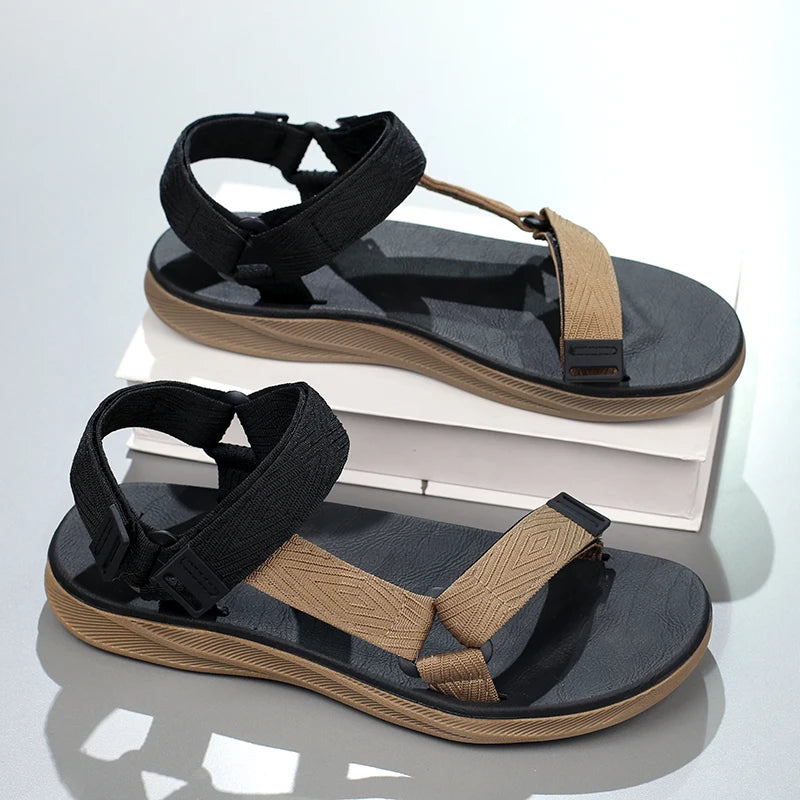 New Outdoor Wadable Sandals Man Arch Support Yoga Mat Insole Gladiator Open Toe Outdoor Beach Slippers Antiskid Durable Flat Men