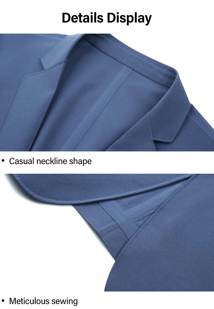 Korean Men's Suit Male Casual Slim Fit Business Jacket Spring Autumn Anti-Wrinkle Versatile Ultra-Thin Breathable High-Elastic