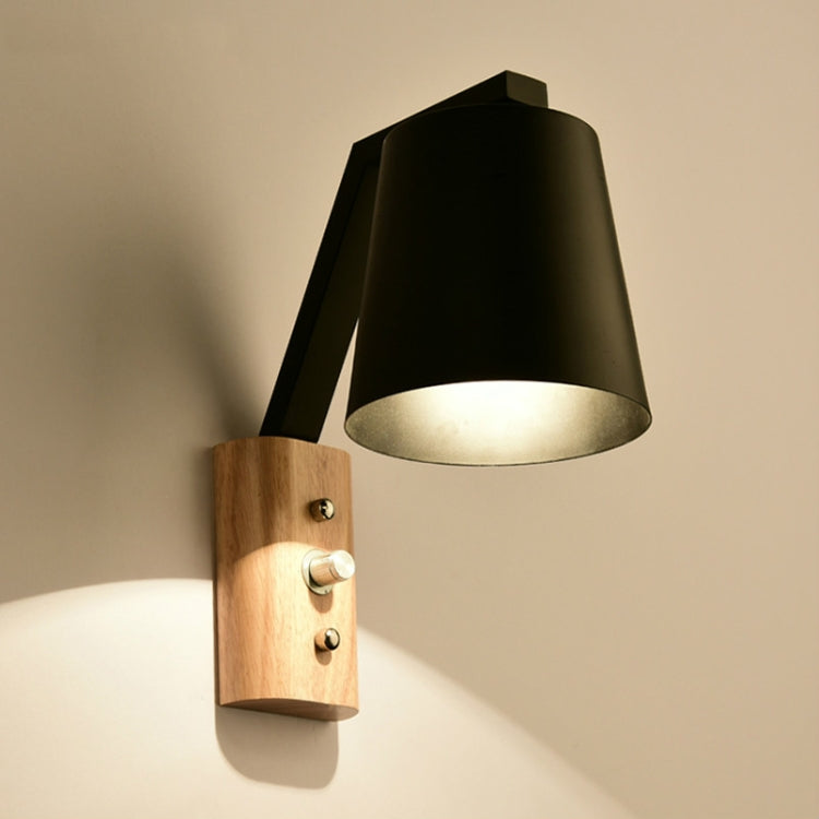 Creative Bedroom Study Bedside Balcony Aisle Porch Hotel Cafe Wood Wall Lamp Switch Light, without Light Source, Warm White, White Light