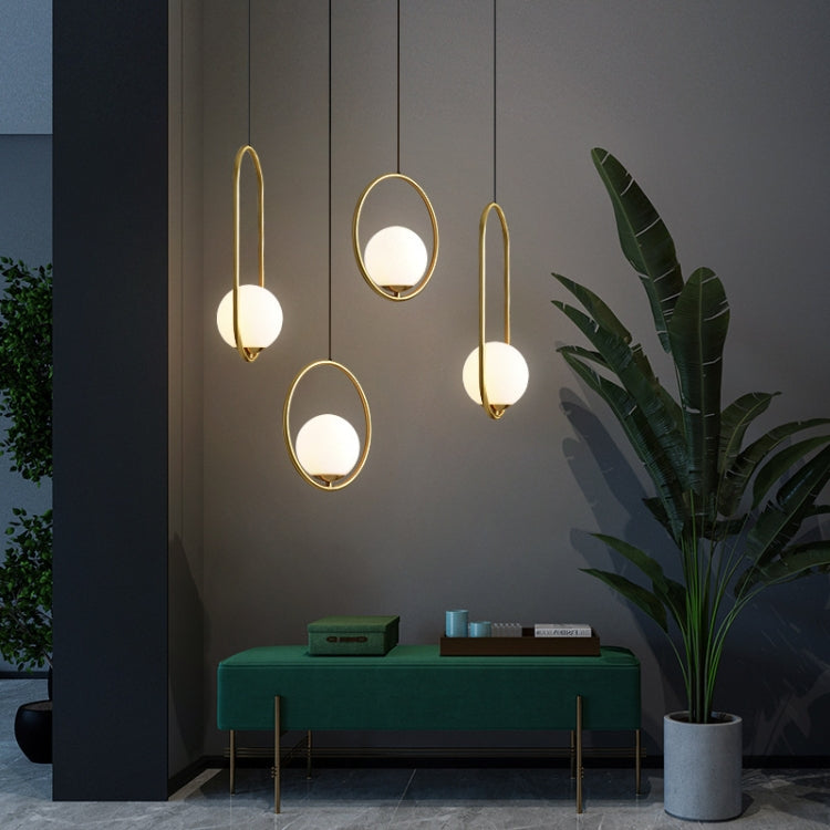 Restaurant Chandelier Single Head Creative Personality Simple Modern Copper Lamp, without Light Source  Round A1, with 5W Warm Light  Round A1, with 5W White Light  Round A1, with 5W Neutral Light  Round A1, with 5W Three-Color Light  Round A1���������...