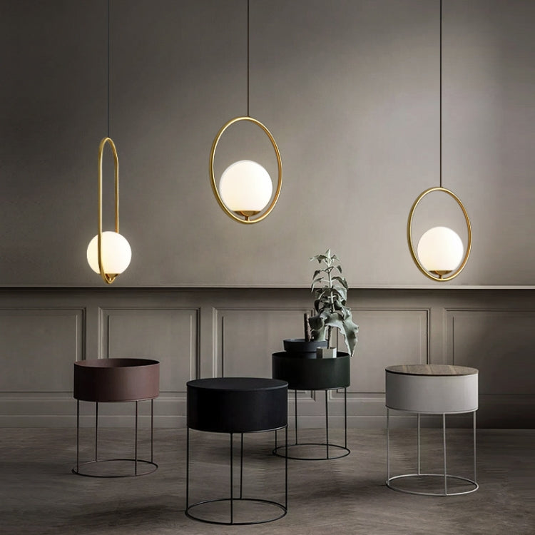 Restaurant Chandelier Single Head Creative Personality Simple Modern Copper Lamp, without Light Source  Round A1, with 5W Warm Light  Round A1, with 5W White Light  Round A1, with 5W Neutral Light  Round A1, with 5W Three-Color Light  Round A1���������...