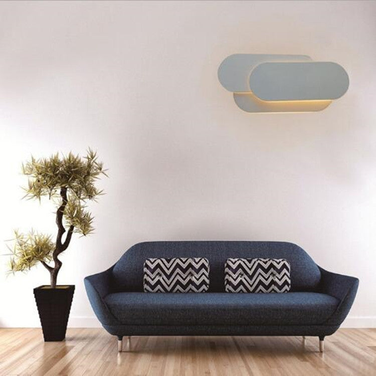 Creative Simple Bedroom Bedside Living Room Restaurant Hotel Study Hall Corridor Aisle Light LED Tower Stack Wall Lamp, Black circle 18W, White circle 18W, Black square 18W, White square 18W