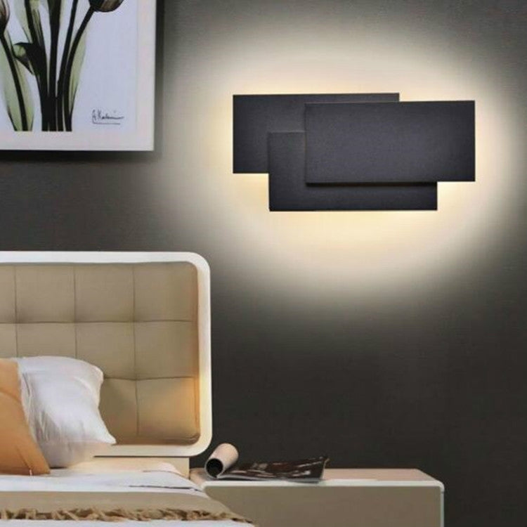 Creative Simple Bedroom Bedside Living Room Restaurant Hotel Study Hall Corridor Aisle Light LED Tower Stack Wall Lamp, Black circle 18W, White circle 18W, Black square 18W, White square 18W