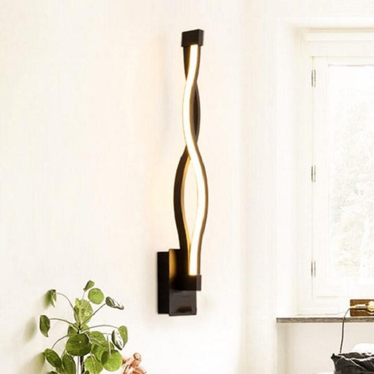 Simple Led Aisle Bedroom Bedside Wall Lamp, White, Black