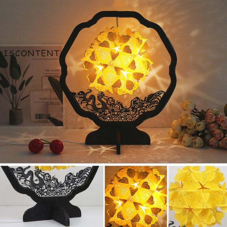 Paper Art Light And Shadow Paper Carving Lamp DIY Handmade Creative Small Table Lamp, Round-shaped, Fan-shaped, Arc-shaped