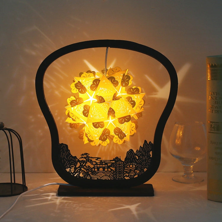 Paper Art Light And Shadow Paper Carving Lamp DIY Handmade Creative Small Table Lamp, Round-shaped, Fan-shaped, Arc-shaped