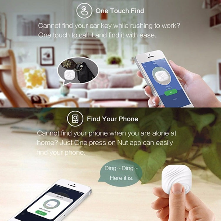 NUT F7X Smart Anti-Lost Device Bluetooth Two-Way Alarm Mobile Phone Key Wallet Anti-Lost Device, White, Gray, Pink, Green