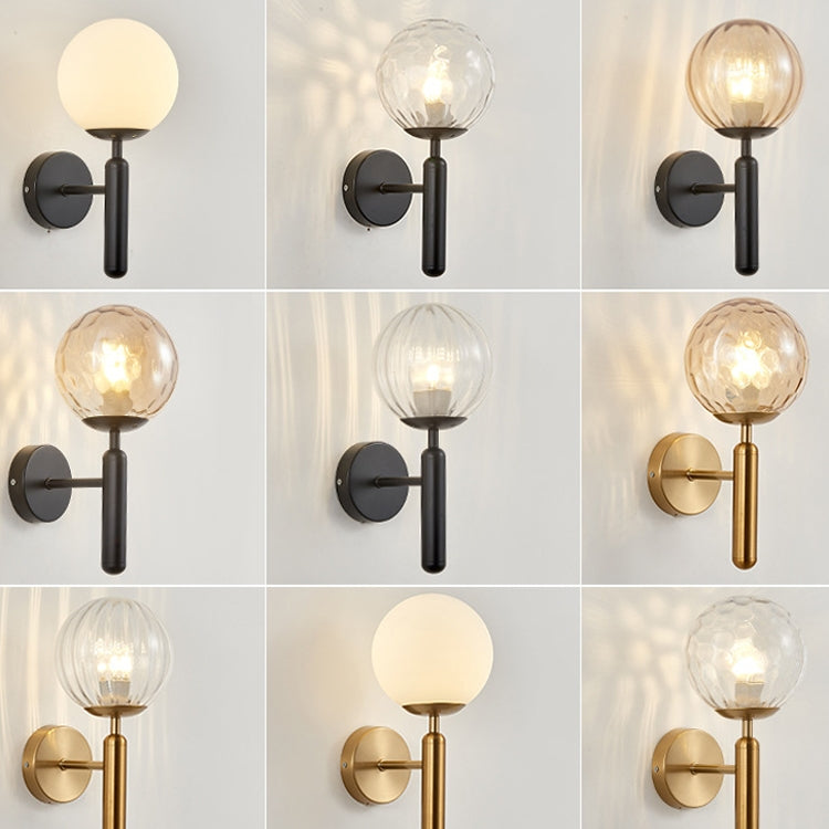 6102 Round Glass LED Wall Light Hotel Bedroom Bedside Living Room, Without Light Bulb, 5W Warm Light, 5W White Light, 12W White Light, 12W Warm Light, 12W Three-color Light