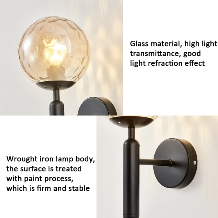 6102 Round Glass LED Wall Light Hotel Bedroom Bedside Living Room, Without Light Bulb, 5W Warm Light, 5W White Light, 12W White Light, 12W Warm Light, 12W Three-color Light