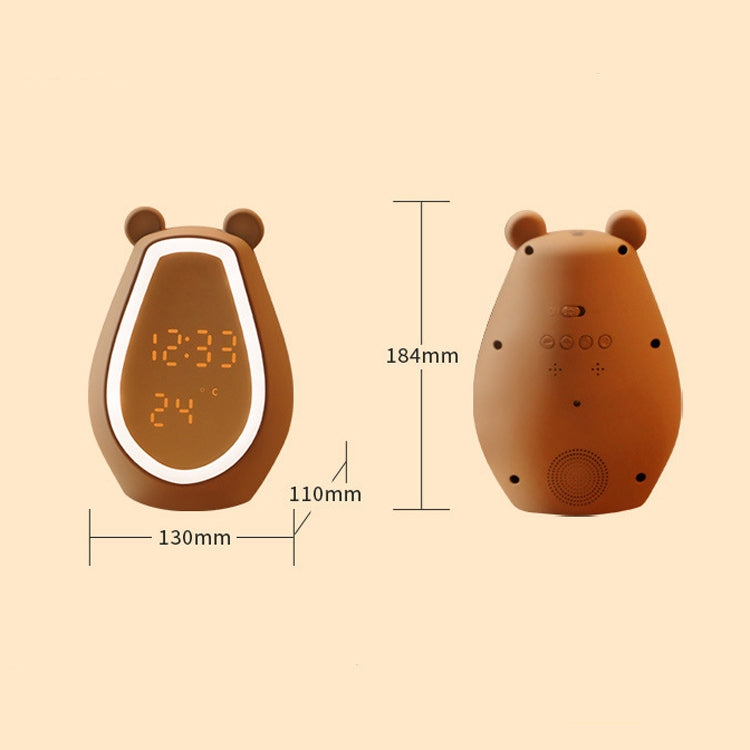 Bear Alarm Clock LED Digital Silent Bedside Lamp Bluetooth Speaker USB Charging Children Cartoon Night Light, Bluetooth Version, Bluetooth+Small Program Version
