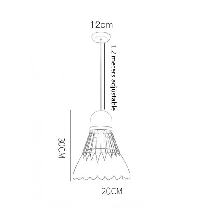 6523 Wrought Iron Badminton Restaurant Hanging Light Bar Bedroom Bedside Balcony Chandelier, Small White, Small Black, Small Green, Small Gray