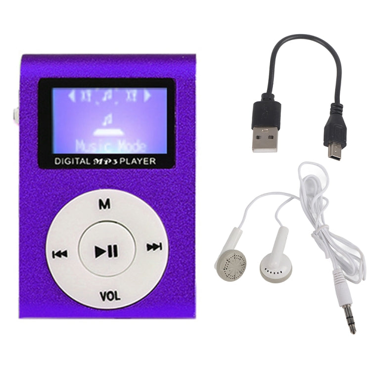 Mini Lavalier Metal MP3 Music Player with Screen, With 128M Memory Card