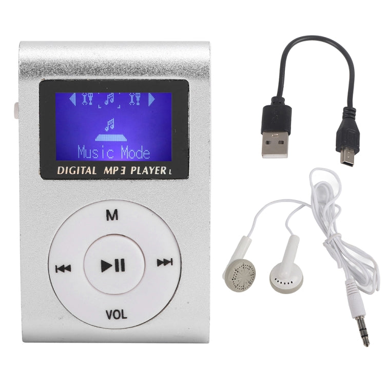 Mini Lavalier Metal MP3 Music Player with Screen, With 128M Memory Card