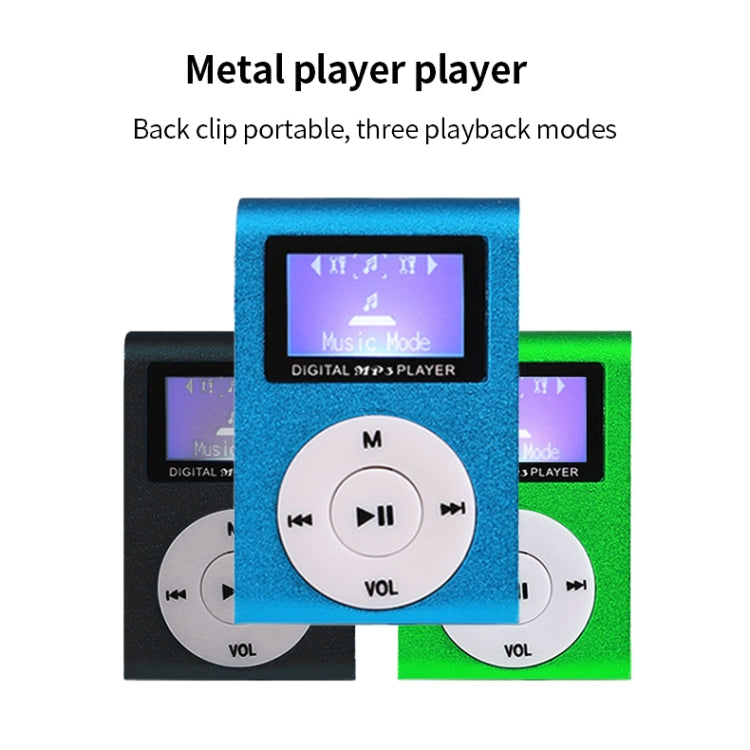 Mini Lavalier Metal MP3 Music Player with Screen, With 128M Memory Card