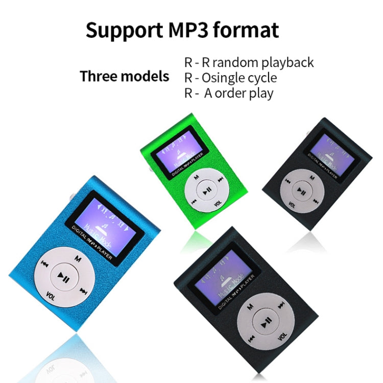 Mini Lavalier Metal MP3 Music Player with Screen, With 128M Memory Card