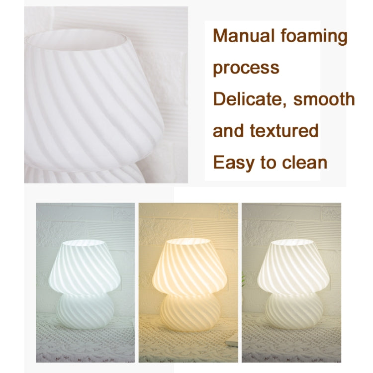 PJ-104 5W Mushroom Glass Bedroom Bedside Table Decoration Table Lamp, CN Plug, Specification：, Monochrome Warm Light, Three-color Dimming, Tmall Elf Light Bulb, Remote Control + Tmall Elf Bulb