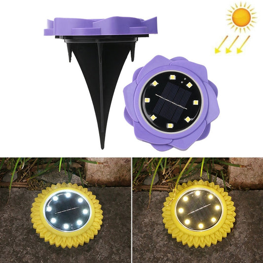 2 PCS 8 LEDs Solar Petals Buried Lamp Waterproof Garden Lawn Light, Specification:, Purple Lily (White Light), Purple Lily (Warm Light), Purple Lily (Colorful Light), Red Rose (White Light), Red Rose (Warm Light), Red Rose (Colorful Light)�������������...