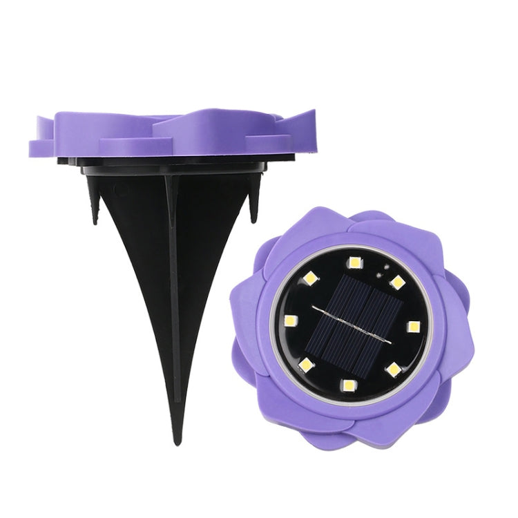 2 PCS 8 LEDs Solar Petals Buried Lamp Waterproof Garden Lawn Light, Specification:, Purple Lily (White Light), Purple Lily (Warm Light), Purple Lily (Colorful Light), Red Rose (White Light), Red Rose (Warm Light), Red Rose (Colorful Light)�������������...