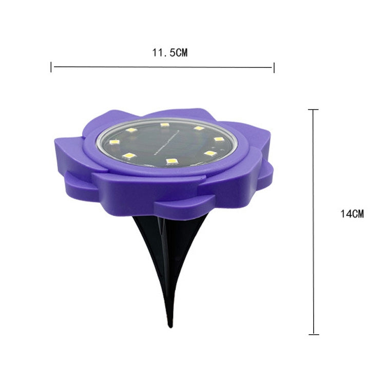 2 PCS 8 LEDs Solar Petals Buried Lamp Waterproof Garden Lawn Light, Specification:, Purple Lily (White Light), Purple Lily (Warm Light), Purple Lily (Colorful Light), Red Rose (White Light), Red Rose (Warm Light), Red Rose (Colorful Light)�������������...