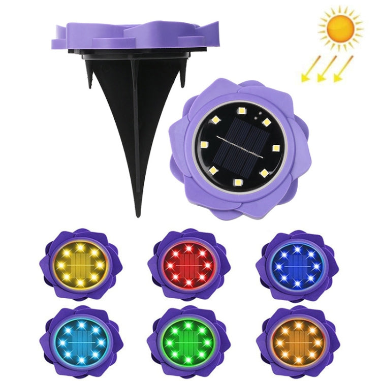 2 PCS 8 LEDs Solar Petals Buried Lamp Waterproof Garden Lawn Light, Specification:, Purple Lily (White Light), Purple Lily (Warm Light), Purple Lily (Colorful Light), Red Rose (White Light), Red Rose (Warm Light), Red Rose (Colorful Light)�������������...