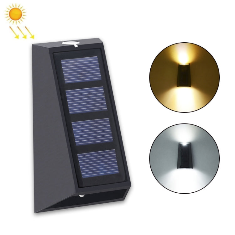 2 PCS N771 Solar Wall Light Up And Down Lights Outdoor Wall Lights Garden Light, Colorful Light, Warm+White Light