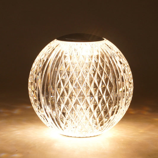 Crystal Ball Small Table Lamp USB Acrylic Night Light, MT2 80 x 80mm, MT1  110 x 110mm