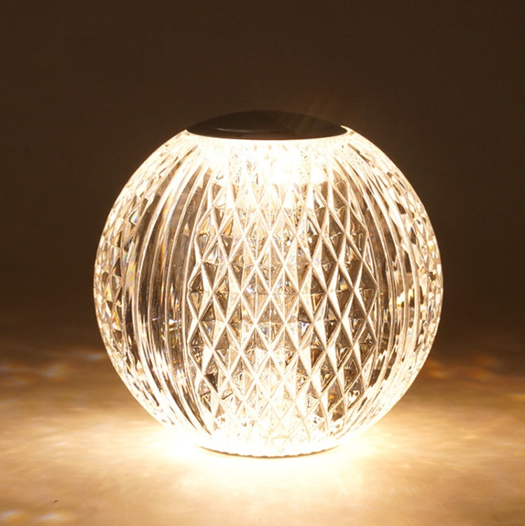 Crystal Ball Small Table Lamp USB Acrylic Night Light, MT2 80 x 80mm, MT1  110 x 110mm